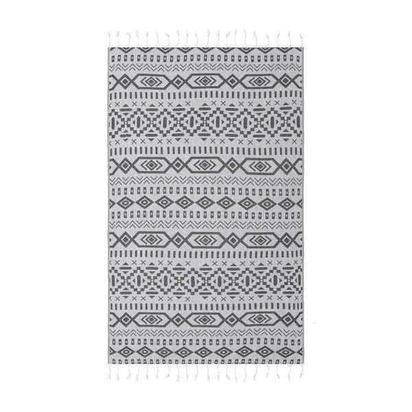 Szary ręcznik hammam Begonville Pearly, 180x95 cm