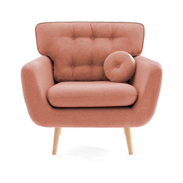 Łososiowy fotel z poduszką Vivonita Malva-image-2
