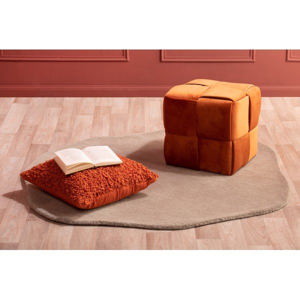 Pomarańczowy aksamitny taboret Weaved – Leitmotiv-image-3