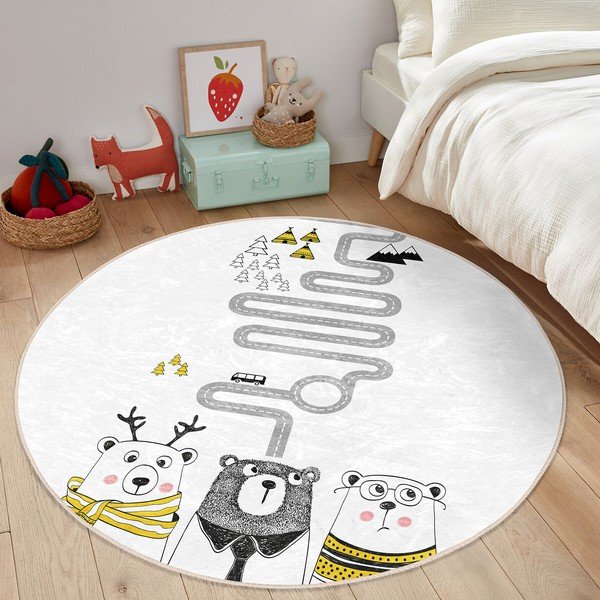 Biały dywan dziecięcy ø 100 cm Comfort – Mila Home-image-4