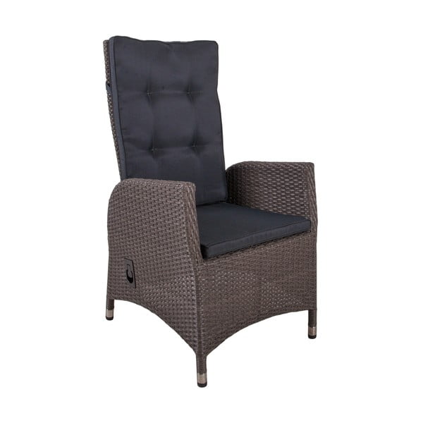 Ciemnoszary fotel ogrodowy ze sztucznego rattanu Braga – Garden Pleasure