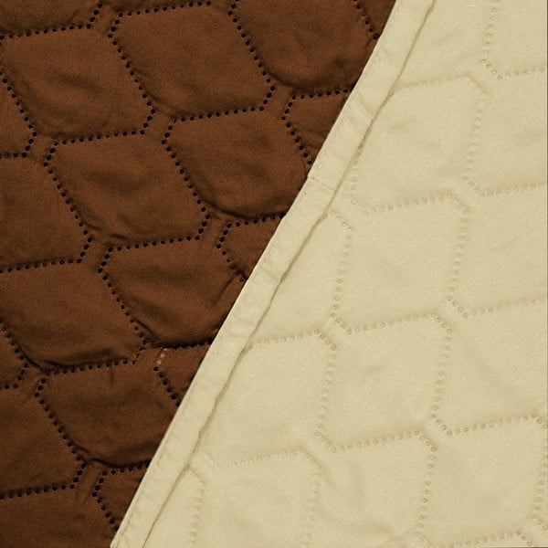 Beżowo-brązowa narzuta dwustronna z mikrowłókna DecoKing Axel, 240x260 cm-image-3