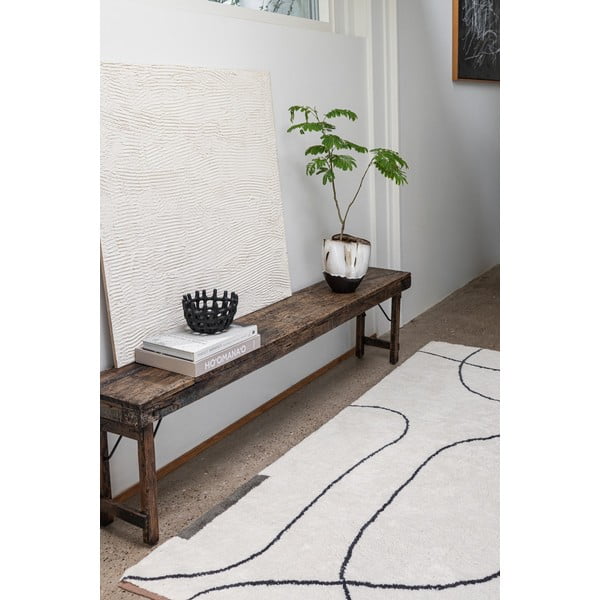 Bawełniany dywan odpowiedni do prania w kolorze kości słoniowej 140x200 cm Shadow – Mette Ditmer Denmark-image-1