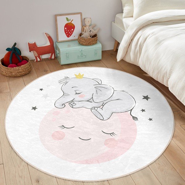 Biały dywan dziecięcy ø 120 cm Comfort – Mila Home-image-3