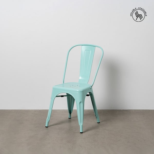 Turkusowe metalowe krzesła zestaw 2 szt. – Ixia-image-1