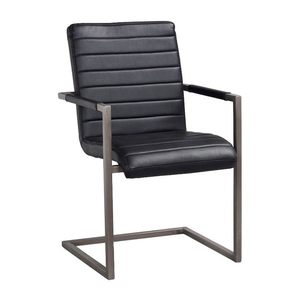 Czarne krzesło z czarnymi metalowymi nogami Rowico Clive