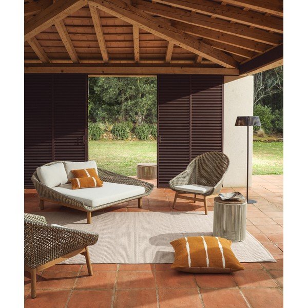 Zielony dwuosobowy rattanowy leżak ogrodowy Olbia – Kave Home-image-2