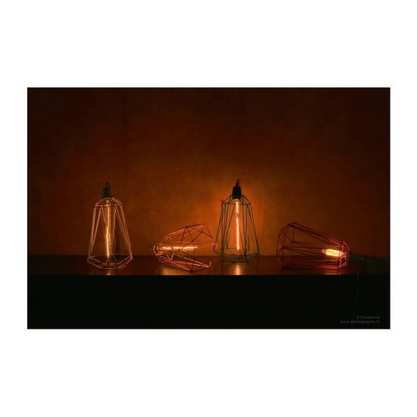 Pomarańczowa lampa wisząca z szarym kablem Filament Style Diamond #5-image-4