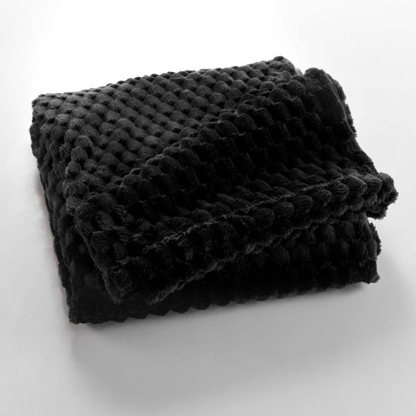 Czarny koc z mikfroflaneli 125x150 cm Mini Frosty – douceur d'intérieur