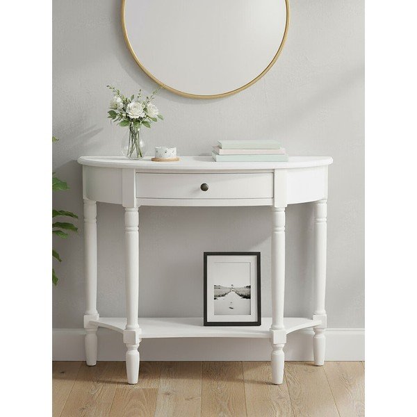 Biała konsola z litego drewna sosnowego 32x93 cm Heritage – Premier Housewares-image-2
