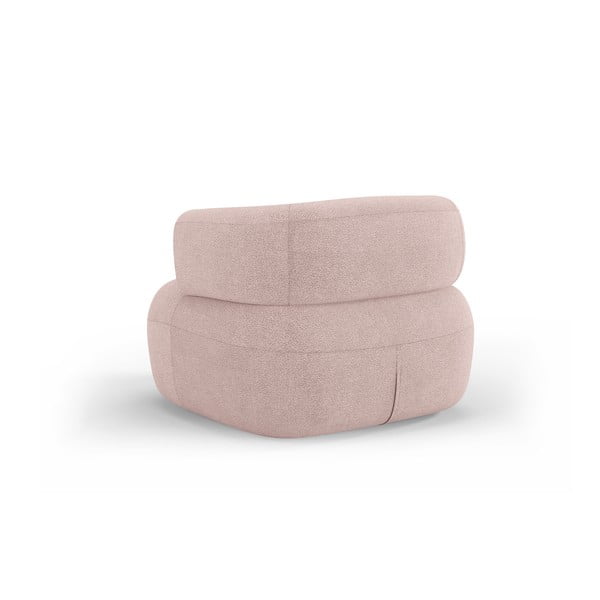 Jasnoróżowy fotel z materiału bouclé Jenny – Micadoni Home-image-3