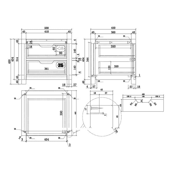Brązowa szafka nocna z drewna sosnowego Vipack Alex-image-2