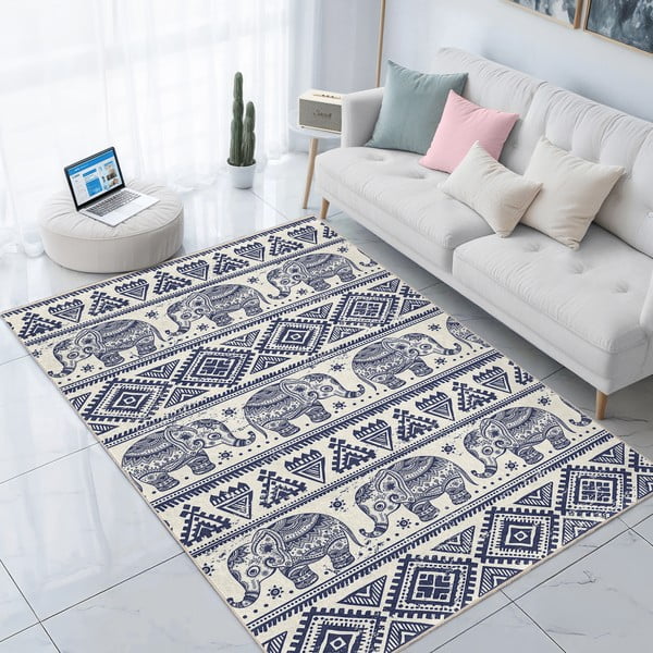Niebieski chodnik odpowiedni do prania 80x200 cm Elephant – Mila Home-image-3