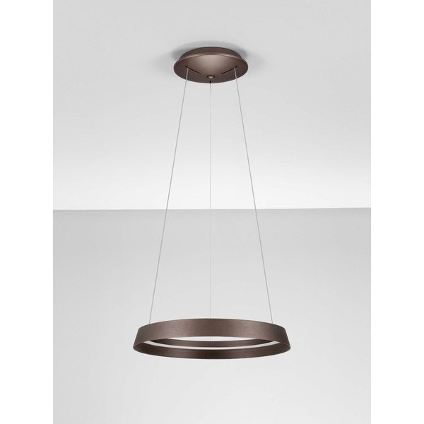 Brązowa aluminiowa lampa wisząca LED ze ściemniaczem z kloszem ze szkła akrylowego ø 45 cm Ormi – Nova Luce-image-4