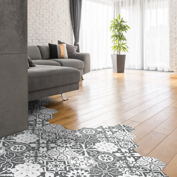 Zestaw 10 naklejek na podłogę Ambiance Hexagons Rosito, 20x18 cm-image-3