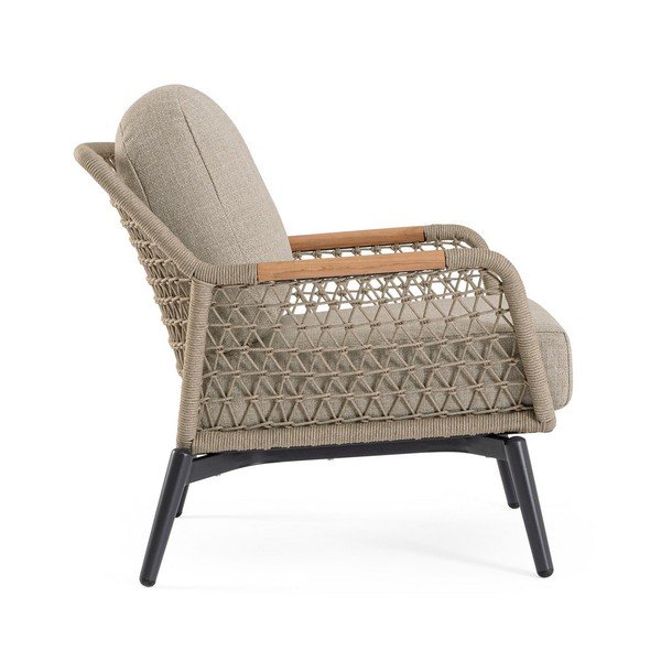 Jasnobrązowy metalowy fotel ogrodowy Eulero – Bizzotto-image-4