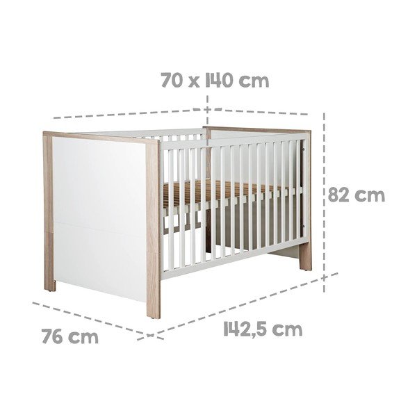 Biało-naturalne łóżeczko 70x140 cm Olaf – Roba-image-4