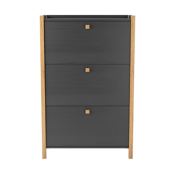 Ciemnoszara szafka na buty z 3 szufladami Woodman Bode-image-2