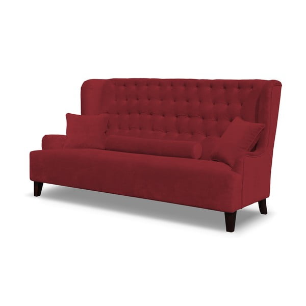 Czerwona sofa trzyosobowa Rodier Flanelle