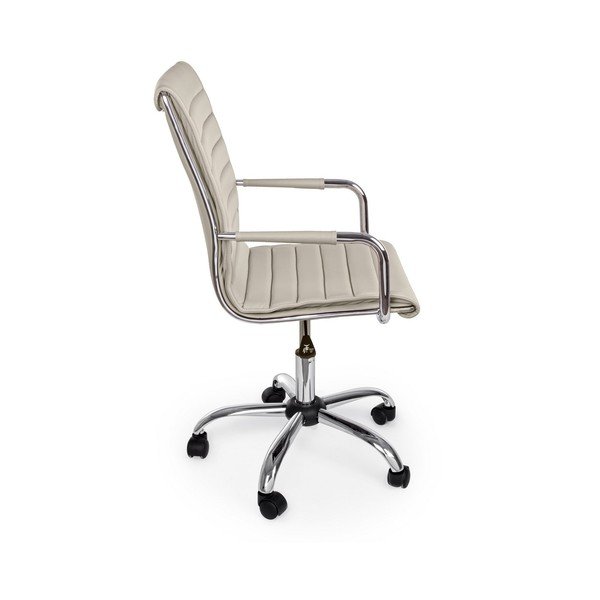 Szarobrązowe krzesło biurowe z imitacji skóry Perth – Yes Everyday-image-3