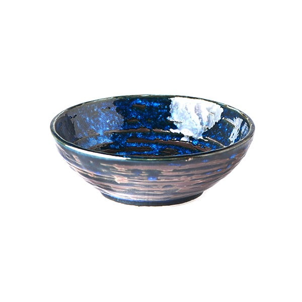 Niebieska mała miska ceramiczna MIJ Copper Swirl, ø 13 cm