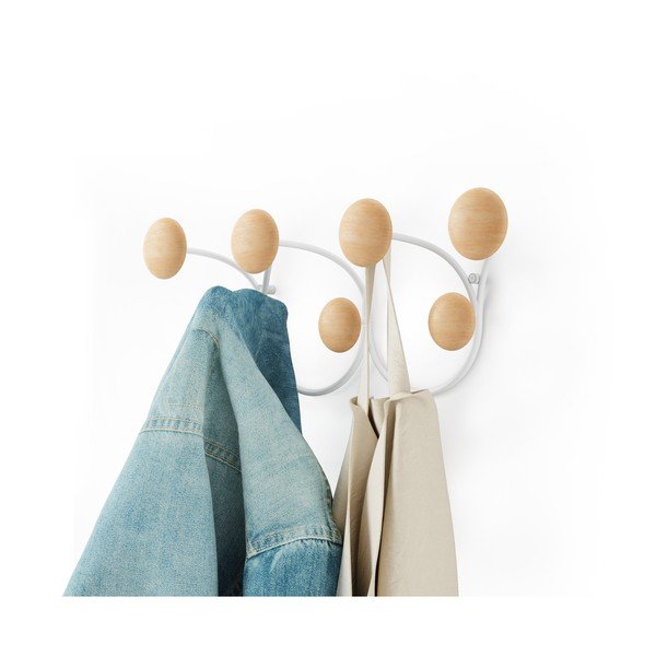 Biały wieszak ścienny z drewna sosnowego Dotsy – Umbra-image-4