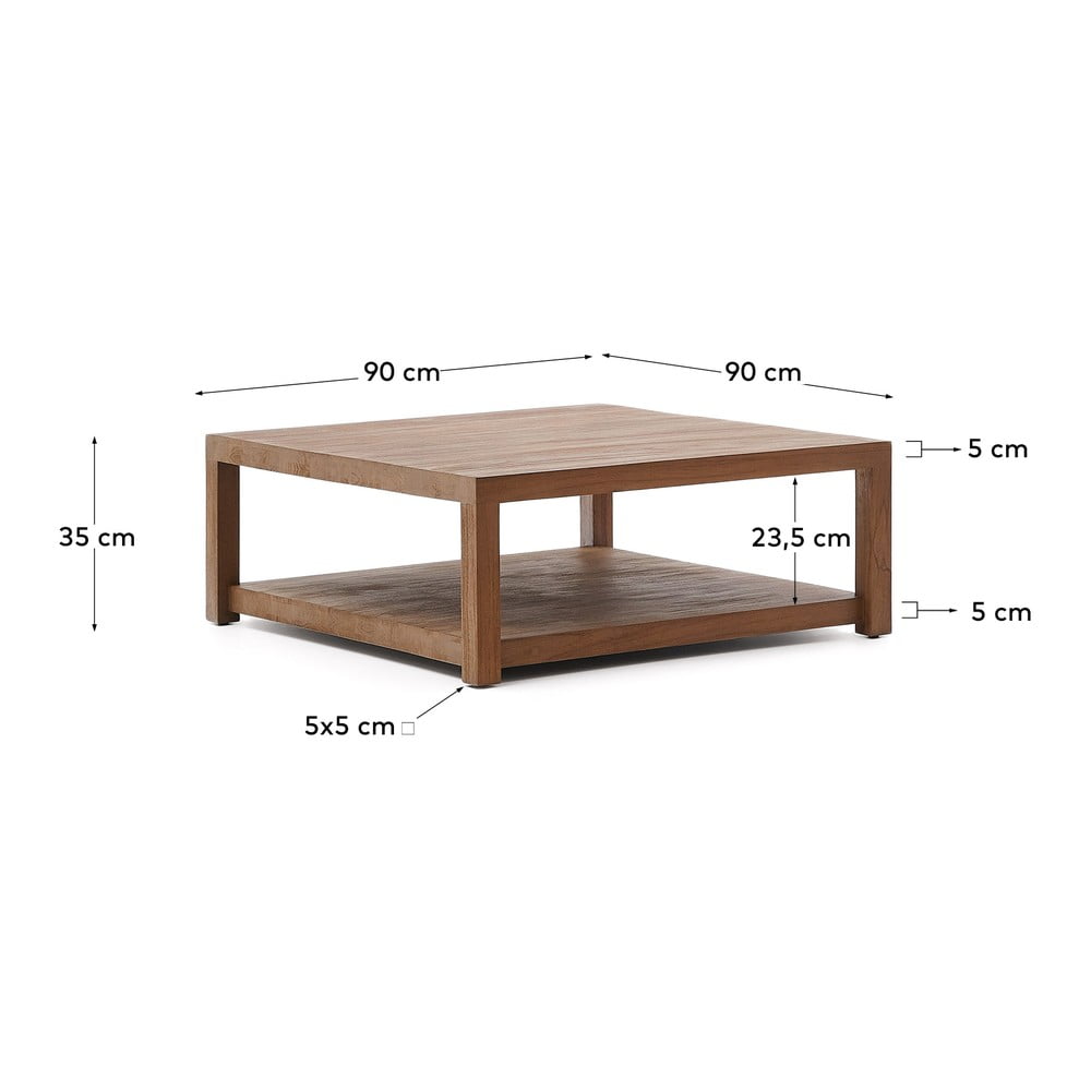 Stolik z litego drewna tekowego 90x90 cm Sashi – Kave Home (zdjęcie 6)