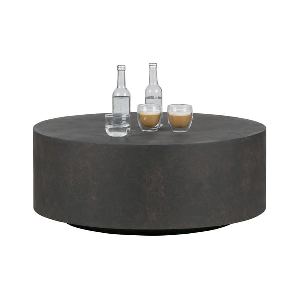 Ciemnobrązowy stolik z gliny włóknistej WOOOD Dean, Ø 80 cm-image-1