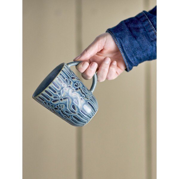 Niebieski kamionkowy kubek 150 ml Samsin – Bloomingville-image-1