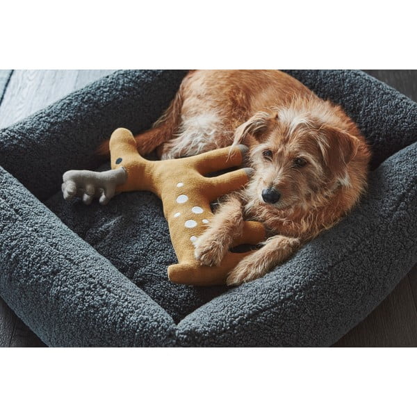 Ciemnoszare legowisko dla psów z materiału bouclé 71x91 cm Senso Graphite M – MiaCara-image-1