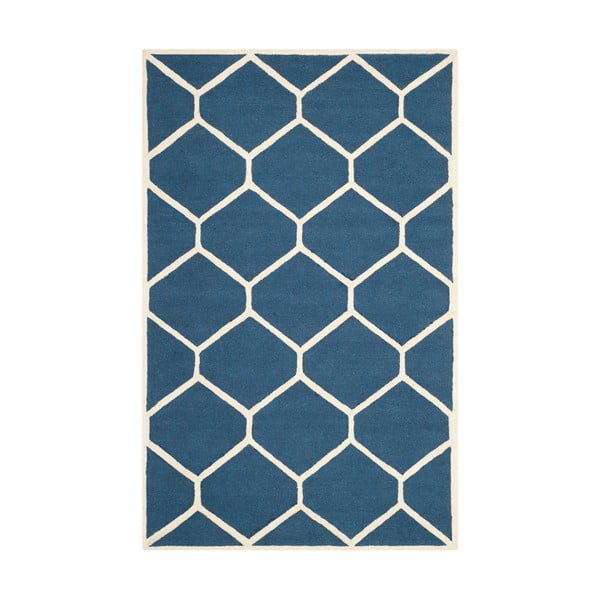 Niebieski dywan wełniany Safavieh Lulu, 243x152 cm