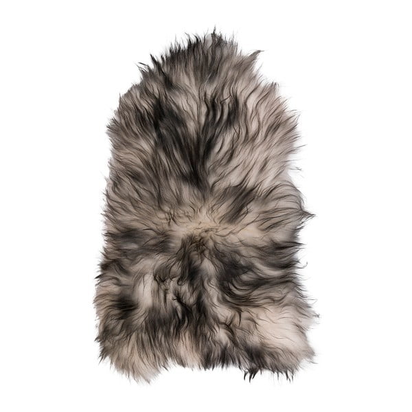 Brązowo-biały futrzany dywan z owczej skóry z długim włosiem Arctic Fur Ptelja, 100x60 cm