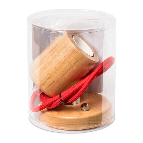 Lampa wisząca z czarnym kablem SULION Wood-image-3