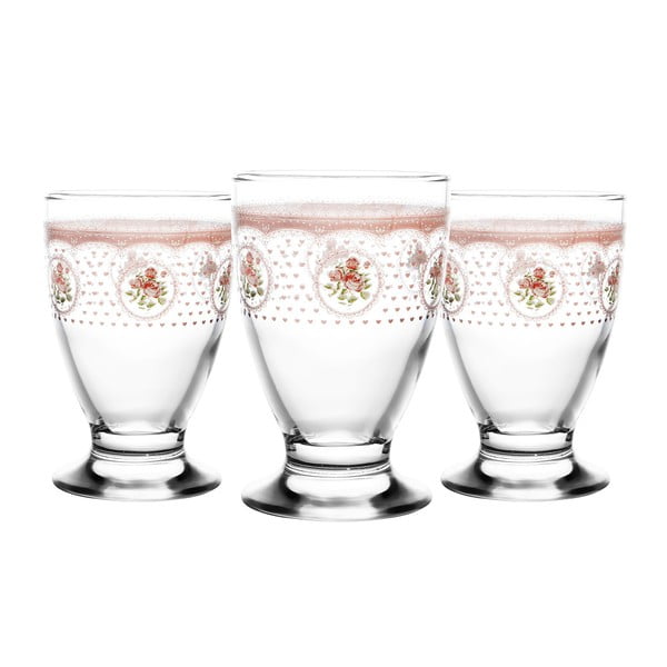 Komplet 3 różowych szklanek Mezzo Derin