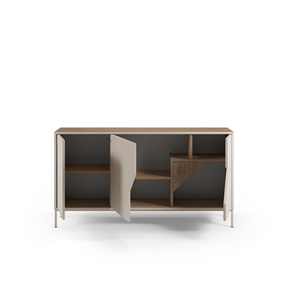 Kremowo-naturalna komoda w dekorze dębu 150x80x40 cm Lilou – Marckeric (zdjęcie 6)