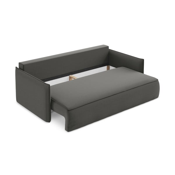 Ciemnoszara aksamitna rozkładana/ze schowkiem sofa 225 cm Hula – Makamii-image-3