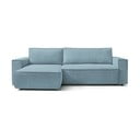 Miętowy sztruksowy rozkładany/ze schowkiem narożnik Nihad – Bobochic Paris