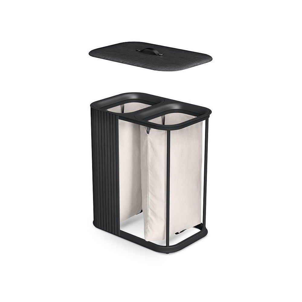 Czarny bambusowy kosz na pranie 2x45 l Tota Luxe – Joseph Joseph (zdjęcie 5)