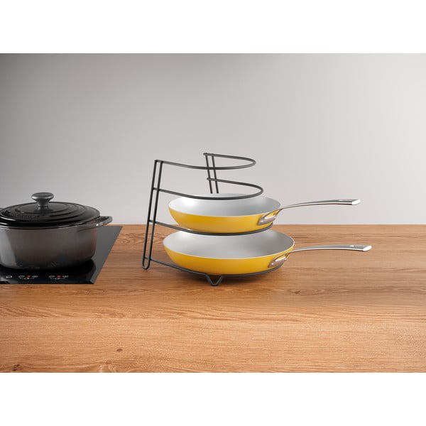 Czarny stojak na patelnie Metaltex Canyon Lava-image-1