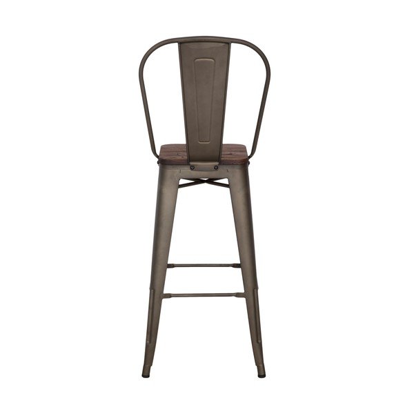 Zestaw 2 czarnych krzeseł barowych Mauro Ferretti Detroit, wysokość 115 cm-image-2