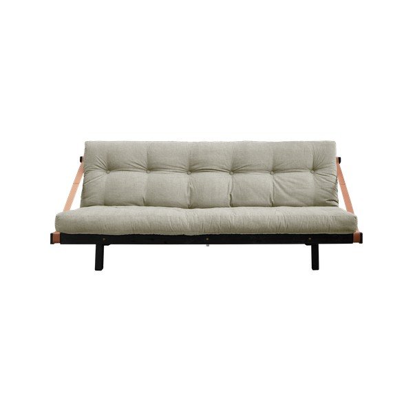 Sofa rozkładana z lnianym obiciem Karup Design Jump Black/Linen