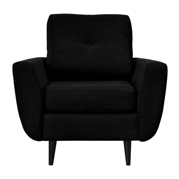 Czarny fotel z ciemnymi nogami Mazzini Sofas Cedar