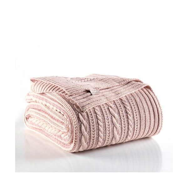 Jasnoróżowa narzuta na łóżko z domieszką bawełny Homemania Decor Camila, 220x240 cm-image-1