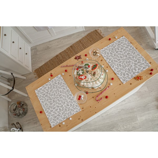 Tekstylna mata stołowa 2 szt. ze świątecznym motywem 35x45 cm Mistletoe Kiss – Butter Kings-image-1