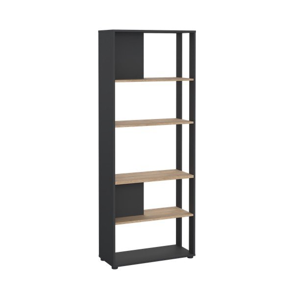 Antracytowo-naturalny regał w dekorze dębu 80x205 cm Sign – Tvilum-image-3