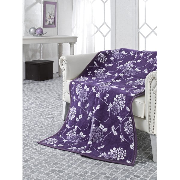 Koc Floral Purple, 180x220 cm