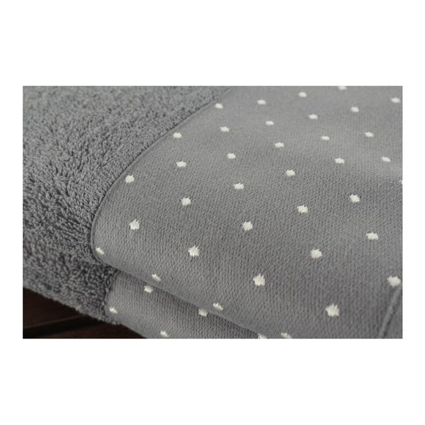 Zestaw 2 szarych ręczników bawełnianych Patricia, 50x90 cm-image-1