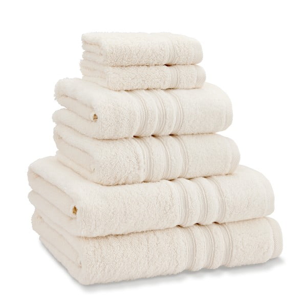 Kremowe bawełniane ręczniki frotte zestaw 6 szt. Zero Twist – Catherine Lansfield