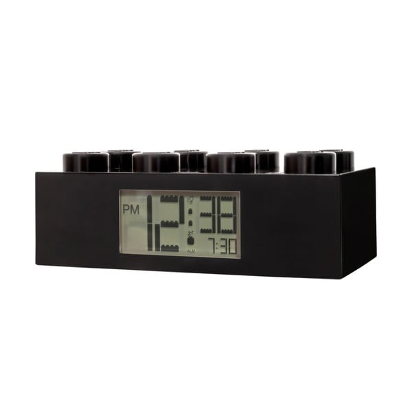 Czarny zegar cyfrowy z budzikiem LEGO® Brick-image-1