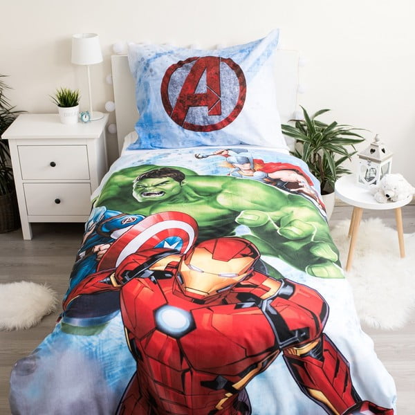 Dziecięca bawełniana pościel Jerry Fabrics Avengers Heroes, 140x200 cm-image-1